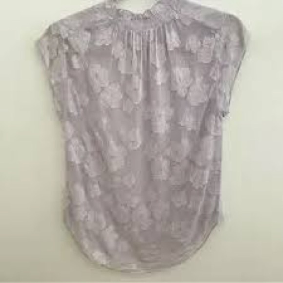 Rebecca Taylor lilac sheer floral top size 4 - Picture 2 of 4